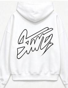 Sudadera stwd con estapado grande en la parte trasera y logos pequeños adelante unisex - Blanco - Ver 7