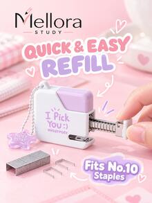 Cute Mini Sugar Cube Stapler, Portable Pocket Stapler With Star Pendant, No.10 Staples For Student School Office - Multiple Styles - View 5