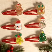 1pc Women's Christmas Hair Clip, Red BB Hair Clip Hair Accessory - Multicolor - View 2