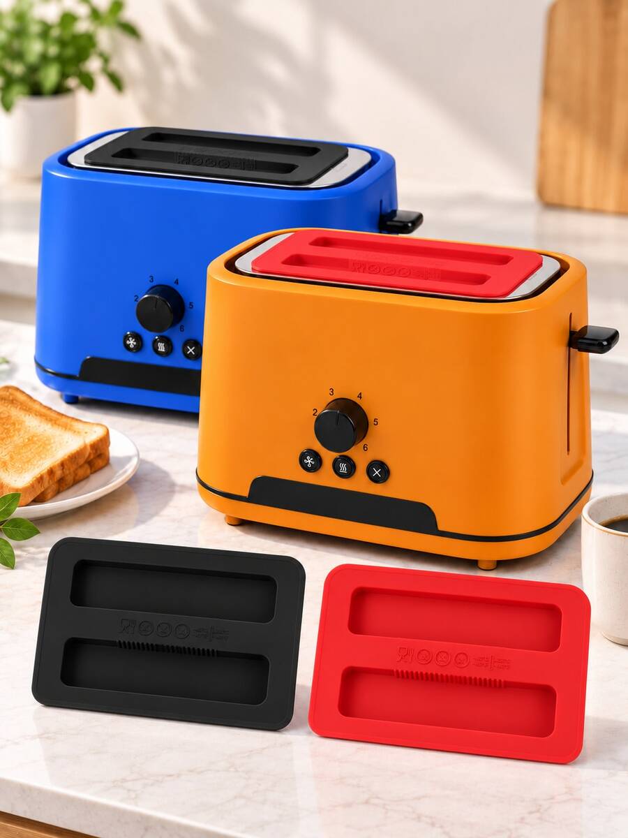 2pcs/1pc Silicone Toaster Dust Cover, Reusable Kitchen Appliance Protective Cover, Suitable For Toaster And Countertop Oven, Dust-Proof Storage Cover, Soft Silicone Kitchen Storage Accessory, Home Countertop Appliance Protective Cover