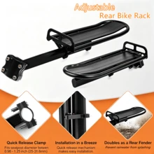 1pc Universal Quick Release Mountain Bike Rear Rack, 110-165 Lbs Load Capacity, Waterproof, Fits Multiple Bike Models - Multicolor - View 2