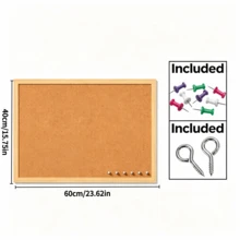 1pc Wooden Frame Cork Board, For Messages, Photos And Notes, Wall Decor Memo Board, Household Bulletin Display Board, Suitable For Study Reminders And Bedroom Photo Wall Decoration - Multiple Specifications - View 8