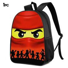 Pixel Art Red Squad Print 3 Pieces Set Large Capacity Backpack + Crossbody Bag + Pencil Case Adjustable Breathable Shoulder Straps Theme Daily Commute Storage Set - Printed Bag - View 13