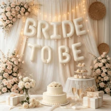 11pcs 16-Inch Cream White "BRIDE TO BE" Letter Balloons - Wedding Party Decorations, Perfect For Bridal Shower, Engagement Ceremony And Summer Events, Wedding Decor - View 6