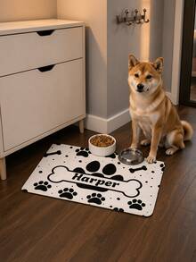 1pc Customized Pet Feeding Mat, Personalized Dog & Cat Name Feeding Placemat, Bowl Mat, Pet Feeding Station Decor, Kitchen Floor Accessory, Pet Lover Gift, Housewarming Gift - Multicolor - View 4