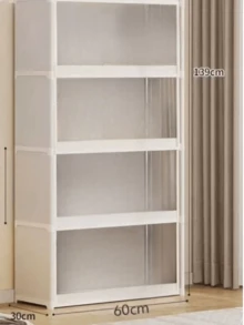 1pc Black & White Dual-Color Clothes Storage Cabinet, Dust-Proof, Space-Saving Portable Wardrobe Rack With Cover, Multi-Layer Bedroom Storage Shelf - With Cover Design, Suitable For Home And Dorm, Modern Bedroom Storage And Clothing Organization, Sturdy And Durable Structure, Clothing Storage And Organization, Holiday/Mother's Day Gift - Multicolor - View 14