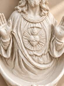 Christian Home Decor Sacred Heart Jesus Holy Water Font Wall Mounted Religious Home Blessing Decor For Entryway Living Room - Selected Items - View 7