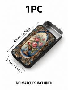1pc Vintage Rose Floral Metal Matchbox, Sliding Pocket Matchbox, Holds Approx. 20 Matches, Suitable For Home Desktop And Candle Decoration, Christmas Gift, Matches Not Included - View 11
