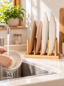 2-Slot/4-Slot Dish Drying Rack – A Versatile Organizer For Plates, Cups, Bowls, Lids, And Cutting Boards; Combines Drying And Storage Functions-An Excellent Tool For Kitchen Cabinet Organization. - View 2