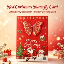 1PC-New Christmas DIY Greeting Card, New 3D Butterfly Pop-Up Card, Holiday Gift, Great Gift Idea - Multicolor - View 5