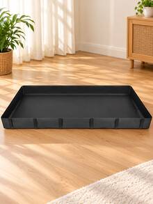 1pc Waterproof Rabbit Playpen Mat, Black Reusable Cage Bottom Liner With Raised Sides, Easy-Clean Floor Protection Cover For Guinea Pigs, Bunnies, Hamsters, Ferrets & Small Animals, Indoor Pet Cage Accessories, All Season - Black - View 7