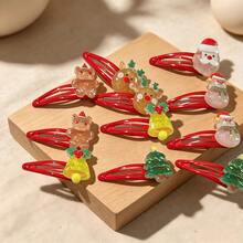 1pc Women's Christmas Hair Clip, Red BB Hair Clip Hair Accessory - Multicolor - View 4