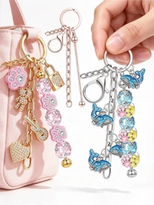 13/62/124pcs Beaded Keychain Kit, Includes 4 Blank Beaded Rods, Keychains, Chains, Open Rings - Silver/Gold/Rose Gold Blank Beaded Keychains - Beaded Keychain Making Gifts, Wallet Making, DIY Wallet Making - Keychain - View 4