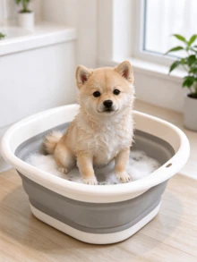 Foldable Pet Bathtub, Small Dog Bathtub With Drain Hole, Foldable Bathtub, Washing Basin, Laundry Basket, Dirty Clothes Storage Basket, Suitable For Cats And Dogs Bathing - Multicolor - View 1