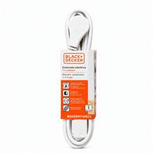 black & decker BLACK+DECKER Extensión Eléctrica 2m, 3 Contactos, 16 AWG, Blanca, Interior - 2 M - Ver 10