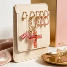 Móc khóa mặt treo hình chữ thập tua rua, tương thích với tay cầm cốc , charm chữ thập nhựa resin lấp lánh, phụ kiện móc khóa đa năng cho ba lô, phụ kiện cầm tay cho nữ (3 màu) - Nhiều màu - Xem 4