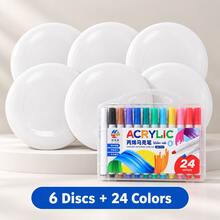 Bộ vẽ tranh DIY trống BSKT nhiều món, đĩa vẽ doodle vẽ tay PE kèm bút marker 12 màu/24 màu, đồ thủ công tiệc cho người lớn, sáng tạo ngày lễ, tương tác ngoài trời - Nhiều màu - Xem 14
