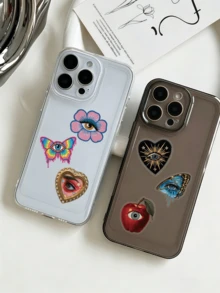 50Pcs Transparent PET Stickers, Creative Niche Artistic Eye Designs. Suitable For Water Bottles, Scrapbooks, Skateboards, Notebooks, Luggage, Guitars. Great For DIY Decor & Holiday Party Gifts. - one-size - View 2