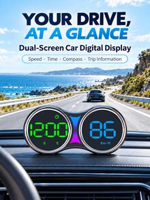 Universal Car GPS Speedometer, Large Screen Digital Display HUD Head-Up Display, With Overspeed Alarm And Fatigue Driving Reminder, USB Powered, Suitable For All Car Models - G27 - View 3