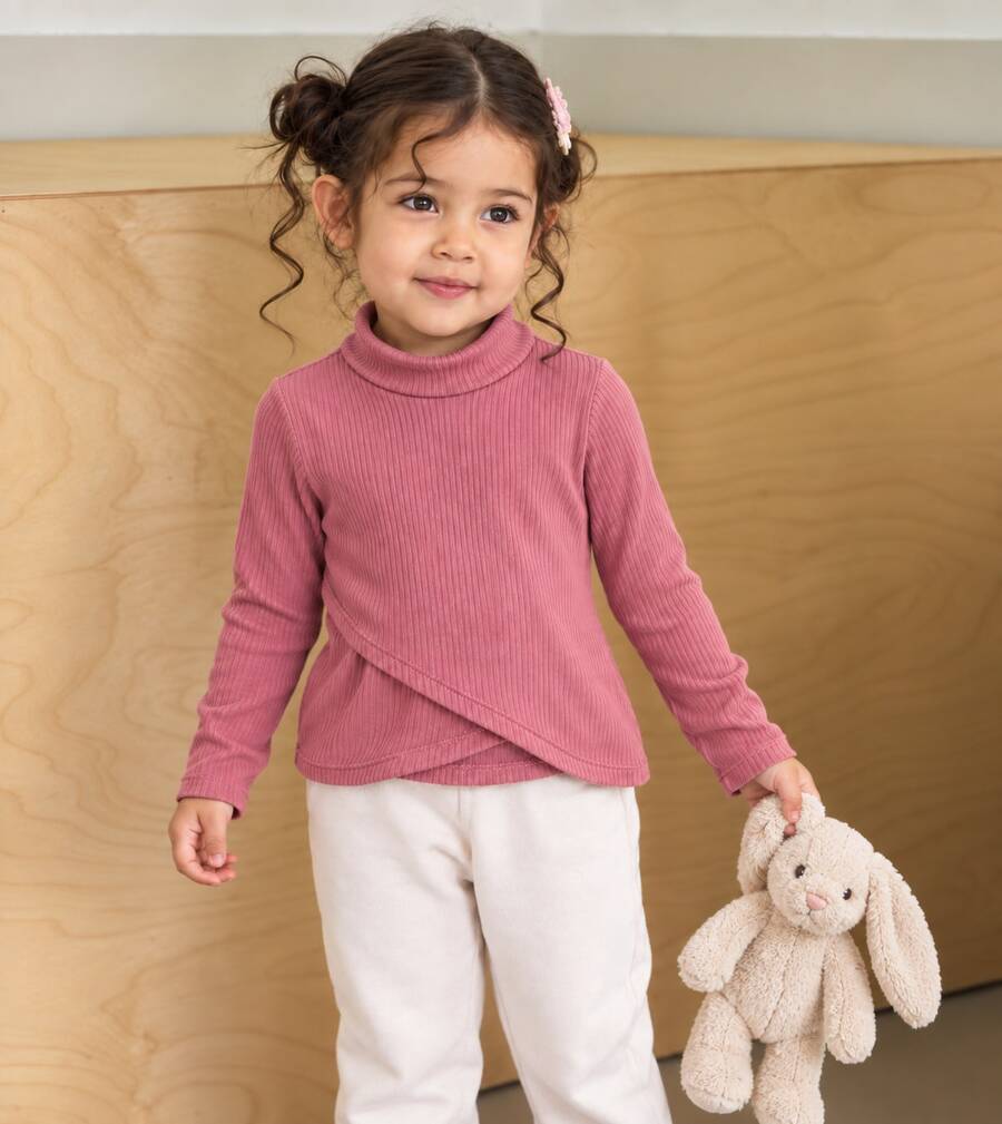 Young Girls Knit Tops - Pink - View 1