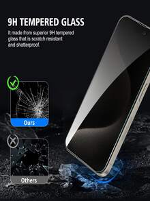 3Pcs Privacy Tempered Glass Screen Protection, Anti Peeping Phone Screen Protector, Full Coverage Scratch Resistant Glass Film, Case Friendly Screen Guard Compatible With IPhone 18 17 Pro Max 16 15 14 13 12 11 - Black - View 7