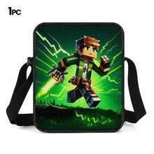 Q-Version Pixel Adventure Style Running Boy Green Lightning Effect Print 3 Pieces Set Large Capacity Backpack + Crossbody Bag + Pencil Case Adjustable Breathable Shoulder Straps Gaming Pixel Style Game Theme Enthusiast Daily Commute Storage Set - Printed Bag - View 11