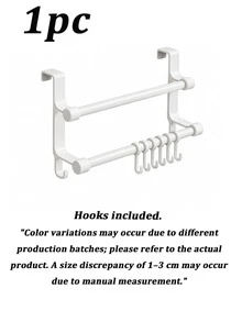 1pc Cabinet Door Towel Rack, Drill-Free Kitchen Towel Holder, Used For Hanging Dish Cloths, Gloves, Kitchen Utensils, Space-Saving Storage Rack Suitable For Kitchen And Bathroom - Multicolor - View 9