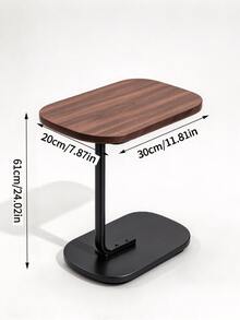 1pc C-Shaped Side Table, Wood Grain Tabletop, Metal Base, Stable Structure, Space Saving, Easy Assembly, Portable Sofa Side Table, Suitable For Living Room, Bedroom, Beside Sofa For Placing Books, Drinks And Snacks - Multiple Specifications - View 2