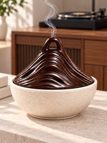 1pc Mountain-Shaped Incense Burner, Modern Minimalist Stone Texture Desktop Home Decor, Suitable For Living Room And Home Furnishing - Multicolor - View 4