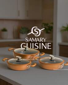 samary cuisine ALFA Lisbon Ceramic Rice Cooker Set - 6-Piece Premium Non-Stick Set With Glass Lids | Rice Cooker Set With Ceramic Coating | Compatible With Gas, Electric, And Induction Hobs | Healthy Cooking And Easy Cleaning | Elegant Copper Color - View 7
