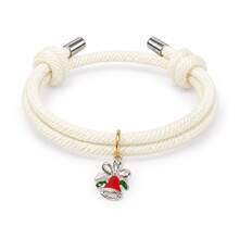 1pc Christmas Woven Rope Bracelet, Santa Claus Snowflake Bell Pendant Stackable Wristband, Christmas Holiday Adjustable Knot Bracelet, Unisex Holiday Jewelry Gift - Multicolor - View 8