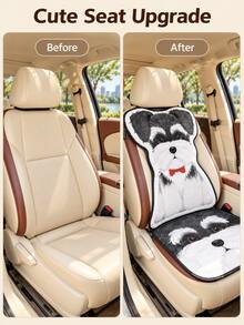 Cute Puppy Pattern Car Seat Cover Set, Dog Print Car Seat Cushions, Front Seat Covers Backrest Covers Rear Bench Seat Pad, Universal Car Interior Accessories, Cute Animal Design Car Decor, Non-Slip Seat Protector, Easy Install Vehicle Seat Covers - Multicolor - View 7
