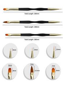 3pcs/Set Professional Thin Waist Nail Art Pens, Dual-Ended Dual-Use Nail Painting Tools, Fine Line Drawing & Hooking Pens For Gel Polish, Multi-Function Nail Art Pen Set, Nail Supplies - Multicolor - View 7