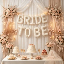 11pcs 16-Inch Cream White "BRIDE TO BE" Letter Balloons - Wedding Party Decorations, Perfect For Bridal Shower, Engagement Ceremony And Summer Events, Wedding Decor - View 1