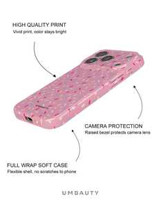 UMBAUTY 1pc Pink Candy Pattern Design Phone Case, Compatible With Phone 18 Pro Max, Apple 18/17/16/15/14/13/12/11 Pro Max/Plus/Mini 17e, Full Coverage High-Definition Printed Soft Shell, Raised Screen/Lens Protection, Unisex, Ideal Gift For Girlfriend On Halloween, Valentine's Day, Easter, Wedding Season And Birthday - Multicolor - View 3
