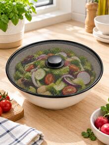 2/1 cái nắp lưới chống bắn dầu có núm, nắp đậy chảo lưới siêu mịn chống bắn dầu, nắp chảo chiên phủ sắt chống bắn dầu, dùng để nấu ăn - Xem 5