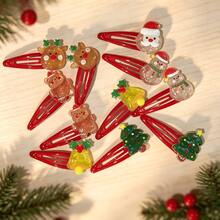 1pc Women's Christmas Hair Clip, Red BB Hair Clip Hair Accessory - Multicolor - View 6