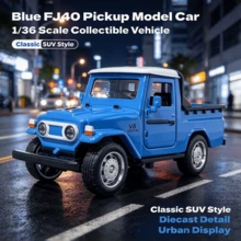 1 st blå Land Cruiser FJ40 pickup modellbil, samlarbil i legering, klassisk modellbil för ungdomar, födelsedagspresent, högtidspresent, present - Multifärgad - Visa 6