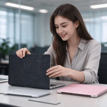 Shiny Sequin Hard Shell Laptop Protective Case, Shockproof & Scratch-Resistant PC Protective Cover, Ventilated Design, Multiple Colors & Sizes Available, Compatible With 13 13.3 13.6 14 15 16 Inch Laptops - View 7