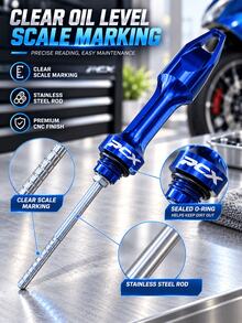 Motorcycle Oil Dipstick, CNC Aluminum Alloy Engine Oil Level Gauge, Universal Oil Level Dipstick Plug, Precision Oil Measurement Tool, Anodized Modification Accessory, Clear Scale Markings, Anti-Slip Handle, Suitable For Scooter, Motorcycle, ATV Engine Maintenance Accessories - A - View 9