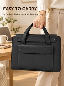 1pcsPU Laptop Bag For MacBook Air 13 Pro 15/16 Inch Notebook Sleeve, Simple Protective Computer Liner Bag For Work Travel Daily Use - Multicolor - View 5