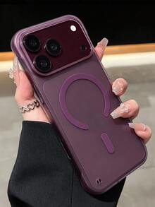 奢華磨砂透明超薄無框散熱磁吸手機殼，適用於 iPhone 17 Pro 17 16 Pro Max 16 Pro 16 15 Pro Max 15 Pro 15 14 Pro Max 14 Pro 14 13 Pro Max 13 Pro 13 12，透明無線充電防震硬殼 - 櫻桃紅色 - 查看 3
