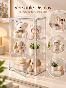 Tủ trưng bày acrylic trong suốt 3 lớp với cửa nam châm, hộp trưng bày Giáng Sinh, hộp đựng trang sức, đồ dùng thiết yếu cho gia đình, trang trí phòng ngủ, kệ lưu trữ nhiều lớp cho đồ sưu tầm, văn phòng, quà tặng cho phụ nữ, hộp lưu trữ, trang trí phòng, quà Giáng Sinh - Nhiều màu - Xem 7