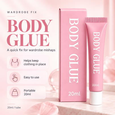 Pegamento Corporal BODY GLUE - Resistente al Sudor y al Agua, Sin Manchas, Fácil de Quitar con Jabón y Agua, Perfecto para Confianza y en los Atuendos