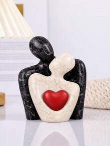 2pcs 8.5cm Mini Couple Sculpture, White Resin Decor Suitable For Bedroom, Romantic Anniversary, Wedding And Valentine's Day Couple Gift - Multicolor - View 6