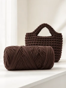 Thick Hand-Woven Yarn, Heavy-Duty Craft Fiber, Rough Textured Surface, Soft And Durable, Suitable For Crochet And Knitting Projects, Can Make Sturdy Finished Products, Ideal For DIY Handmade Bags, Carpets And Cushions - Multicolor - View 3