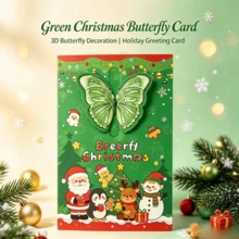 1PC-New Christmas DIY Greeting Card, New 3D Butterfly Pop-Up Card, Holiday Gift, Great Gift Idea - Multicolor - View 7