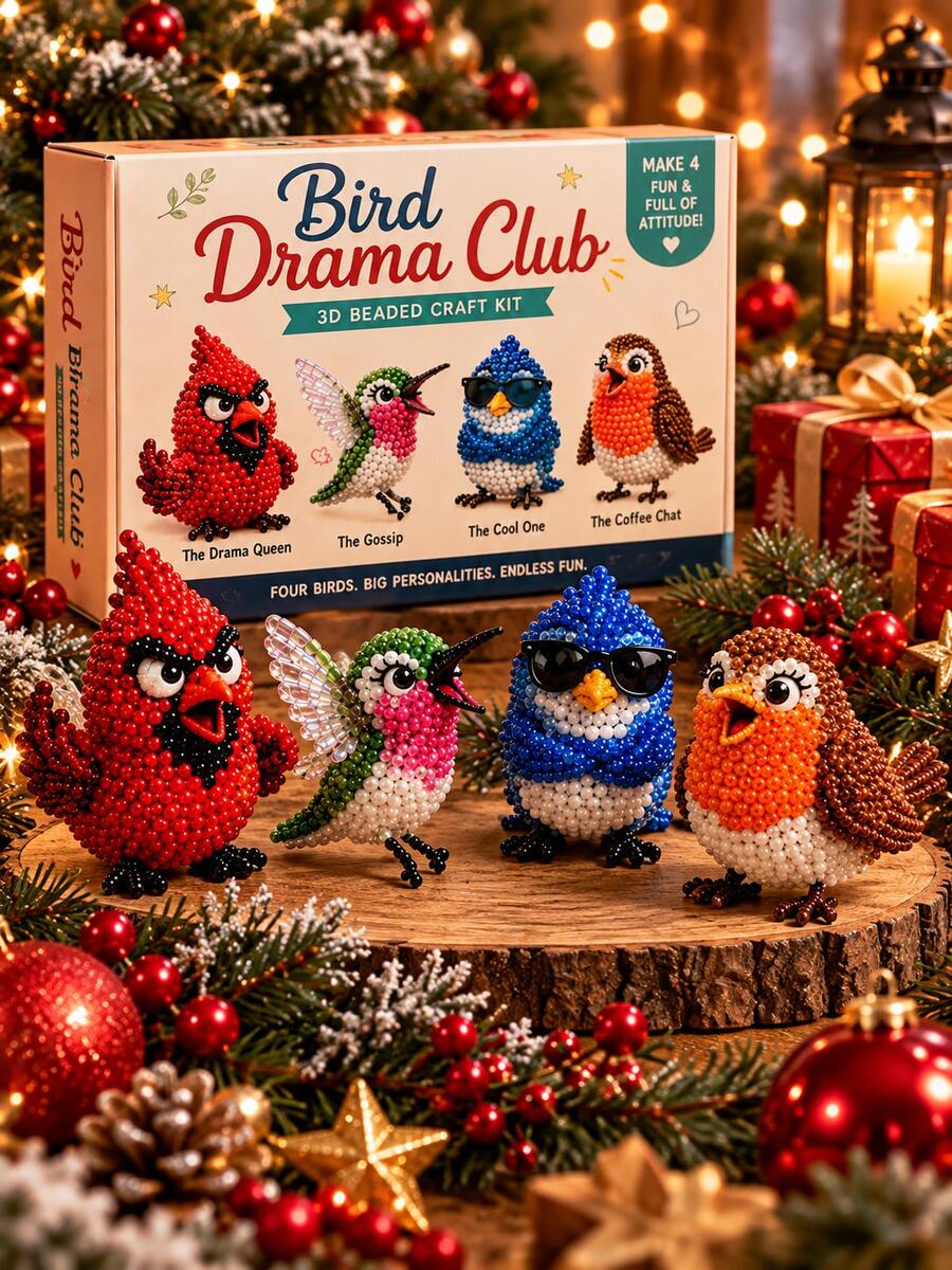 1 Set Fantasy 3D Beaded Mini World DIY Kit, Animal Bird Flamingo Bag And High Heel Shoe Pattern, Mini Figurine Design, Acrylic Beads Handmade Craft Collection, Suitable For Handmade Desktop Decoration, Gifts And Creative Hobbies, Back To School Season, Halloween Gift - Multicolor - View 1