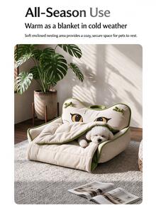HaoX Portable Car & Home Pet Bed, Cat Pattern Handheld Pet Sofa, Warm For Autumn & Winter, Scratch-Resistant & Durable & Breathable & Comfortable, Easy To Clean, Dog Bed, Suitable For Small, Medium Dogs All Cats, Halloween Decorations, Cat Bed Pet Car Sofa - Multicolor - View 4