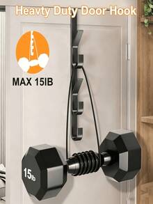 2pcs/1pc Carbon Steel Door Hooks - Heavy Duty Metal Multi-Function Towel Rack, Hooks, Door Hooks, Handbag Hooks, Door Hooks, Space-Saving Vertical Design Storage Hooks Rack, Key Hooks Wall, Hooks, Bathroom Door Towel Rack, Titanium Gold - Multicolor - View 4